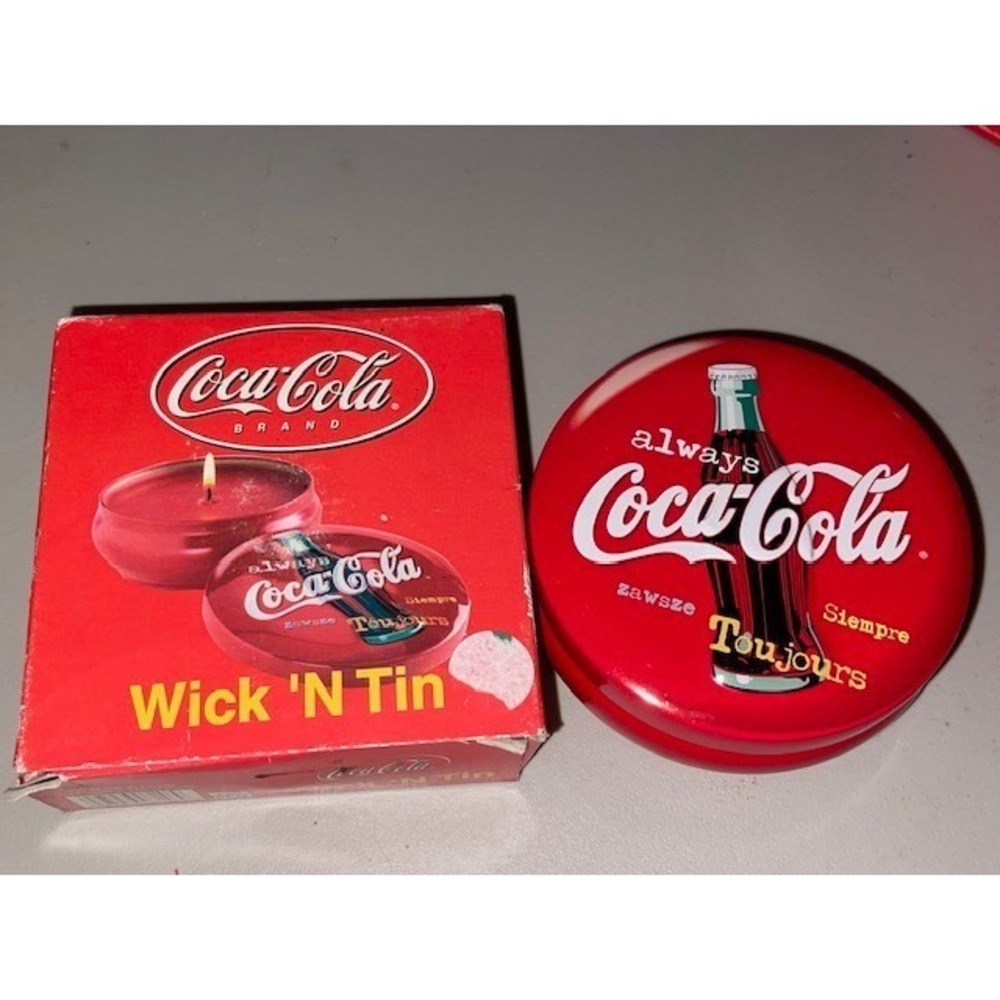 Coca Cola Wick N‎ Tin Candle Set Collectible